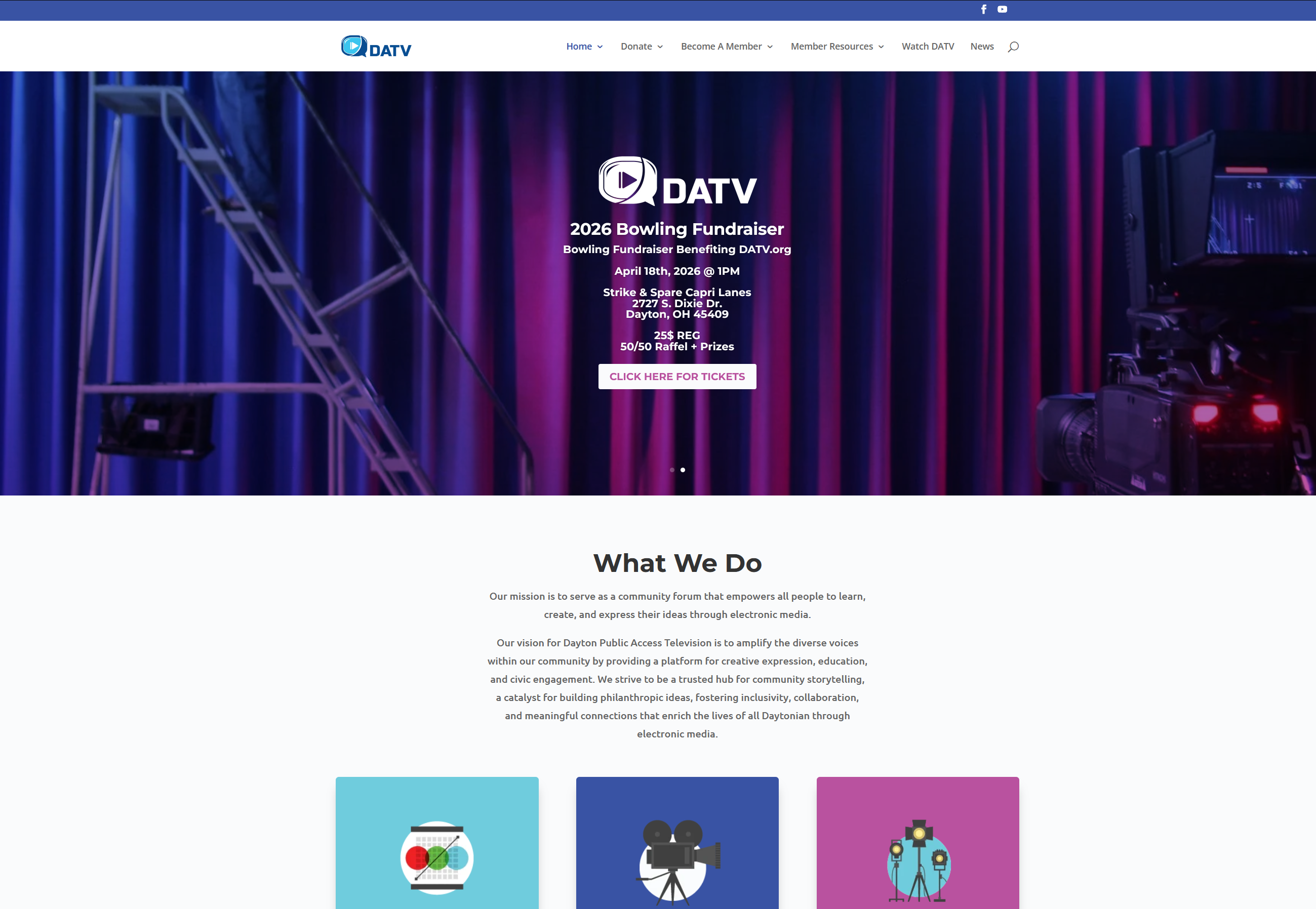 DATV public access television website screenshot